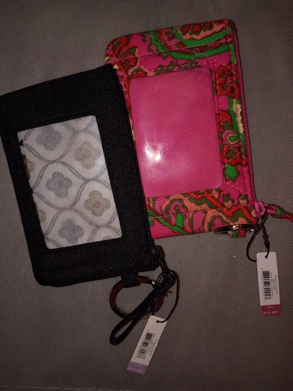 Vera Bradley Pink Floral And Black Card Holders